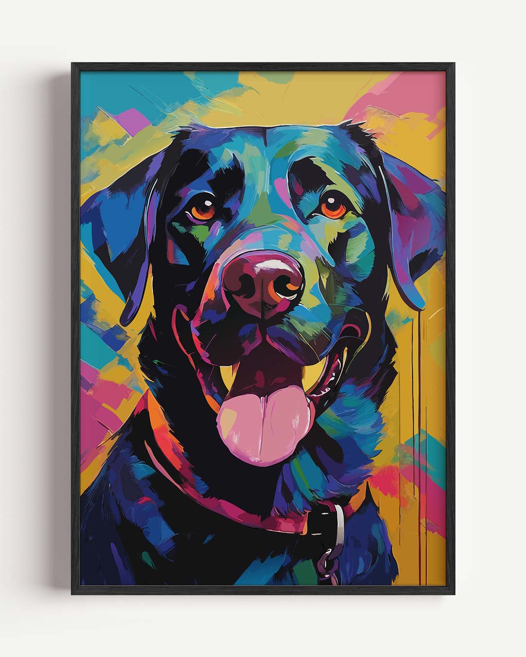 Kleurrijke Hond Vrolijkheid Poster-WallArtistic