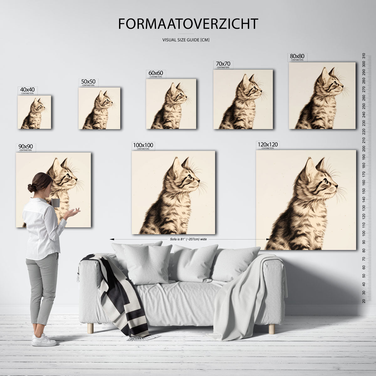 Kat in profiel Poster