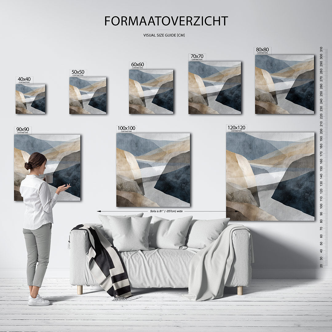Gelaagde landschap vormen Kunstwerk