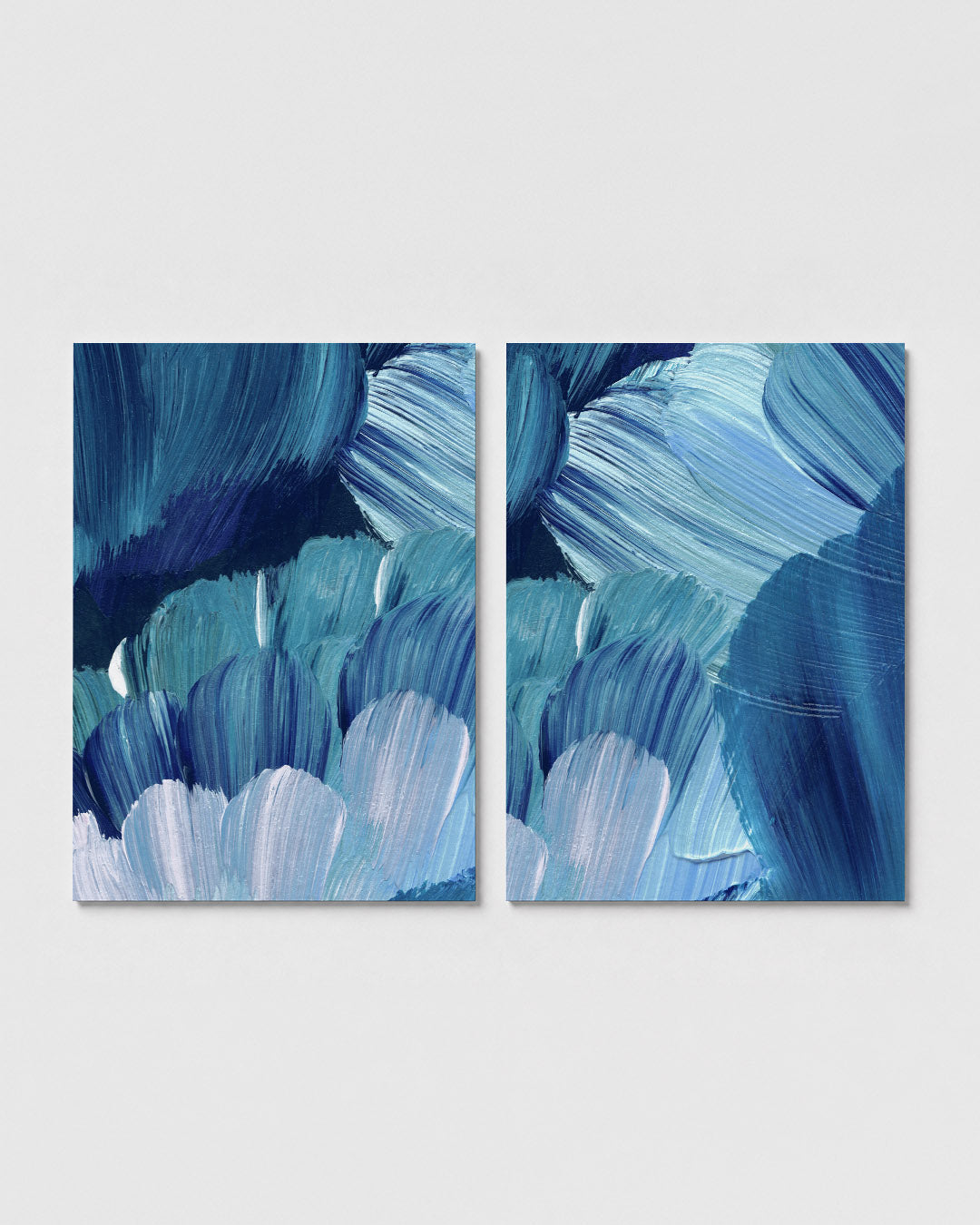 Blauwe borstelstreken Posterset