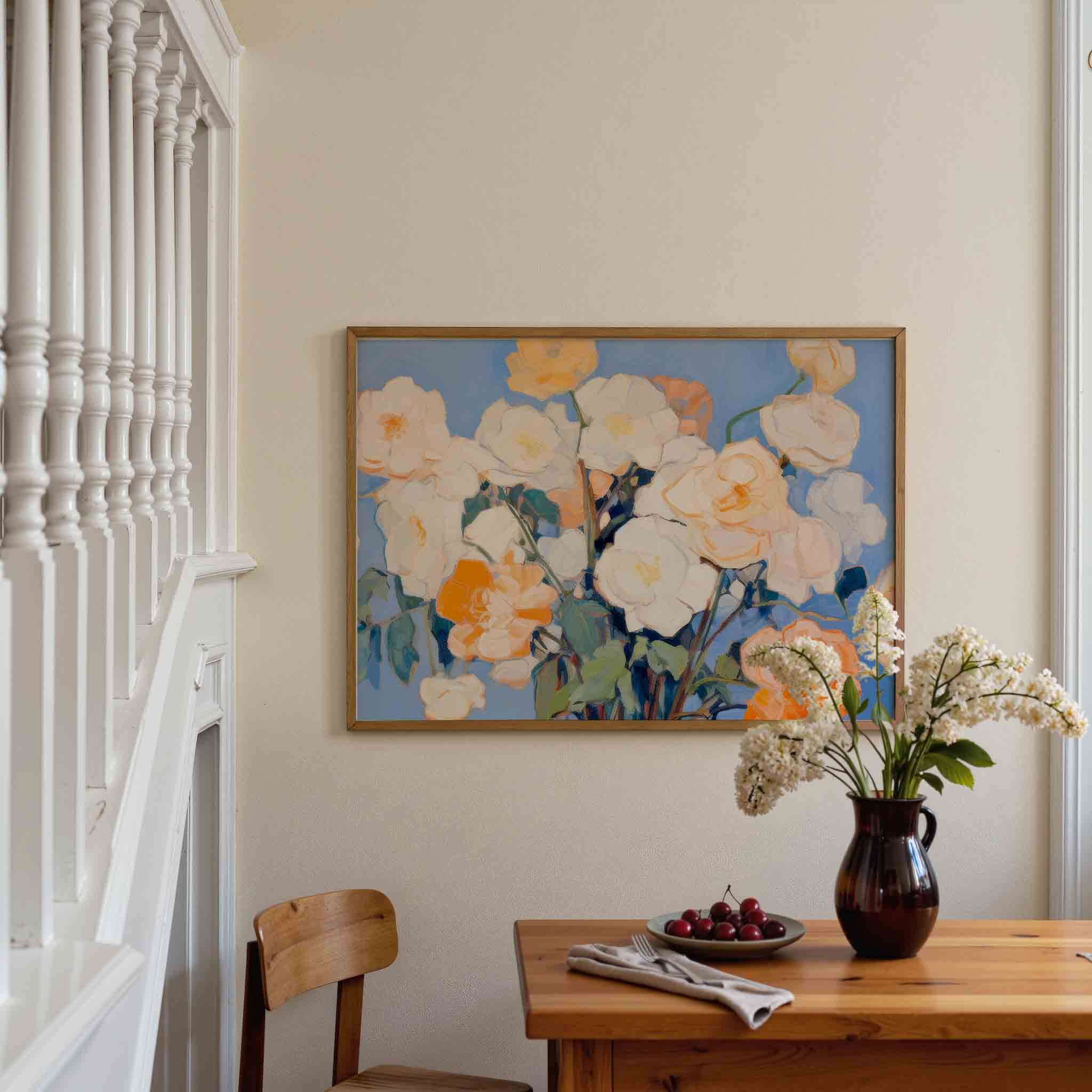 Bloemen in blauw Poster