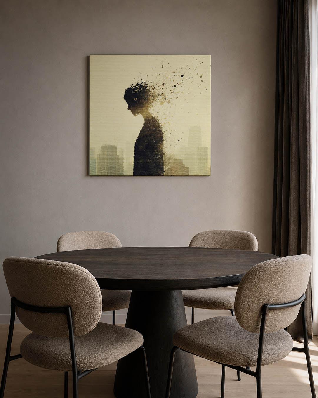 Vervagende silhouet Kunstwerk
