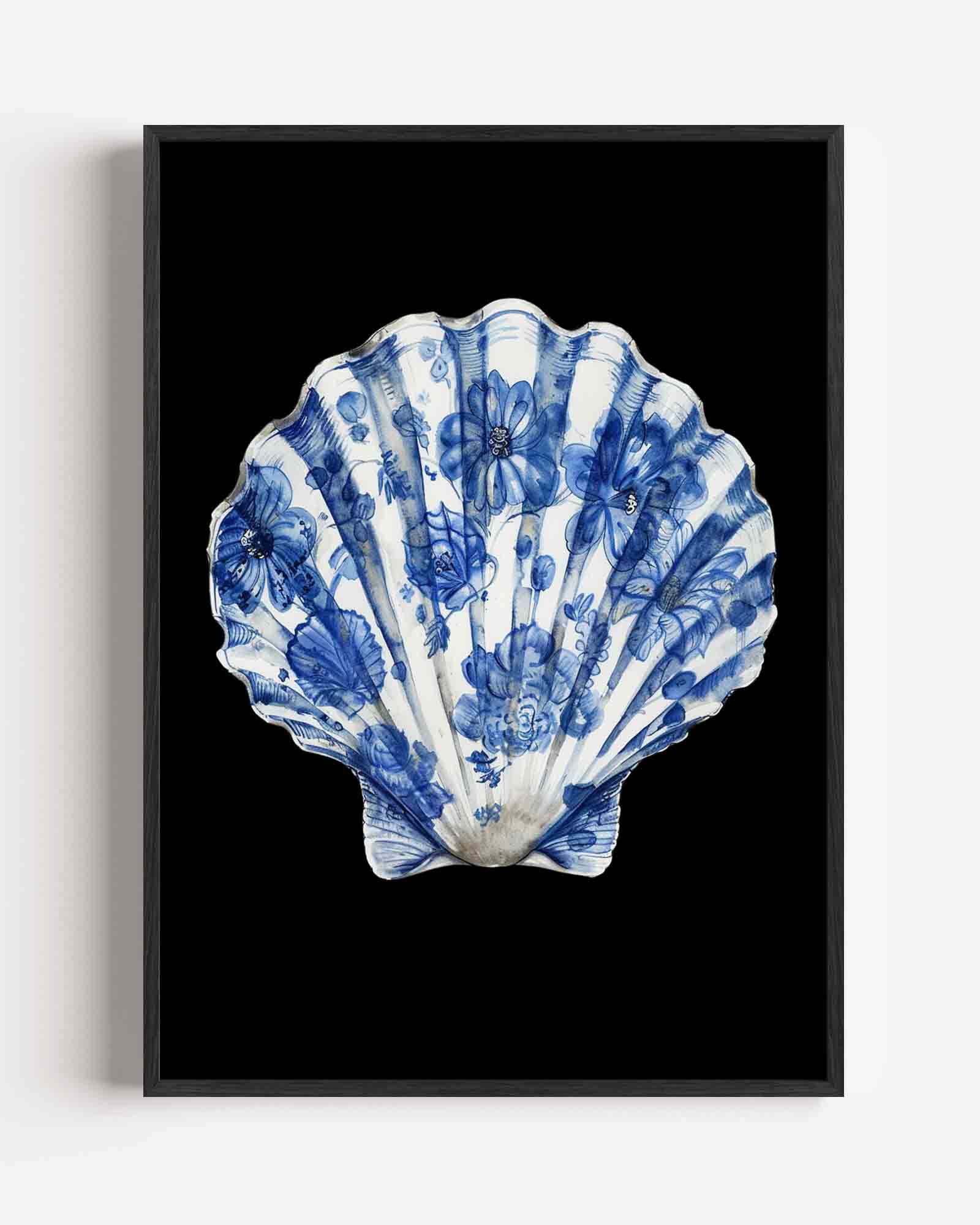 Blauwe schelp Poster