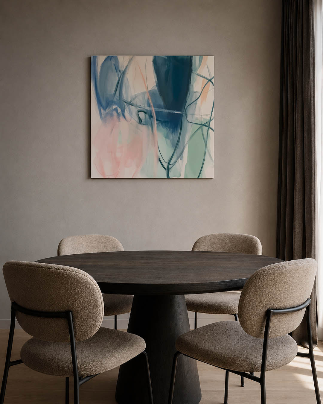 Vloeiende kleurencompositie Kunstwerk