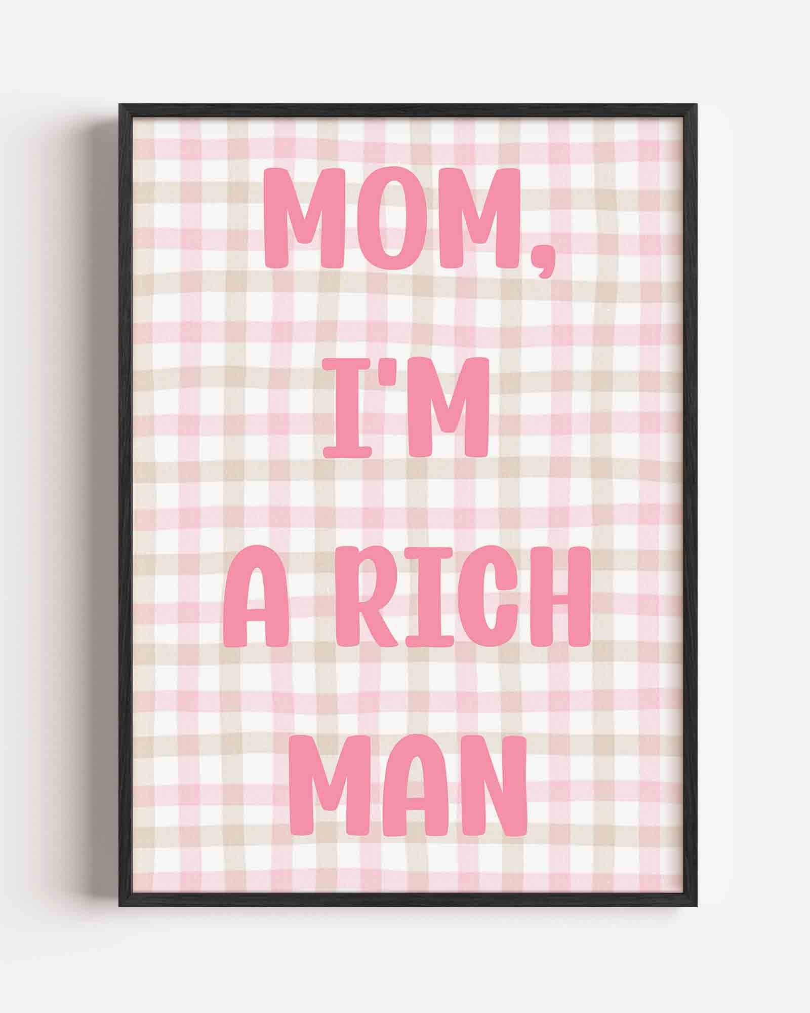 Roze tekst op geruit patroon Poster