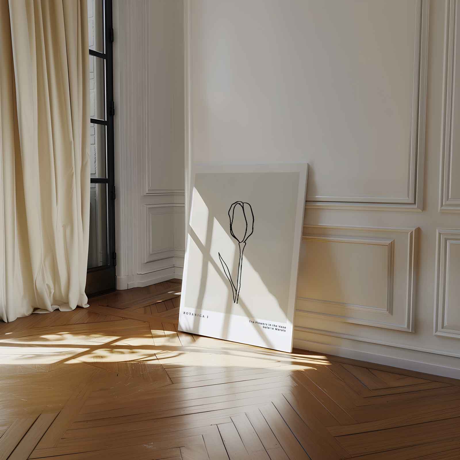 Minimalistische Tulpenkunst Kunstwerk-canvas-dibond-plexiglas-wanddecoratie-WallArtistic