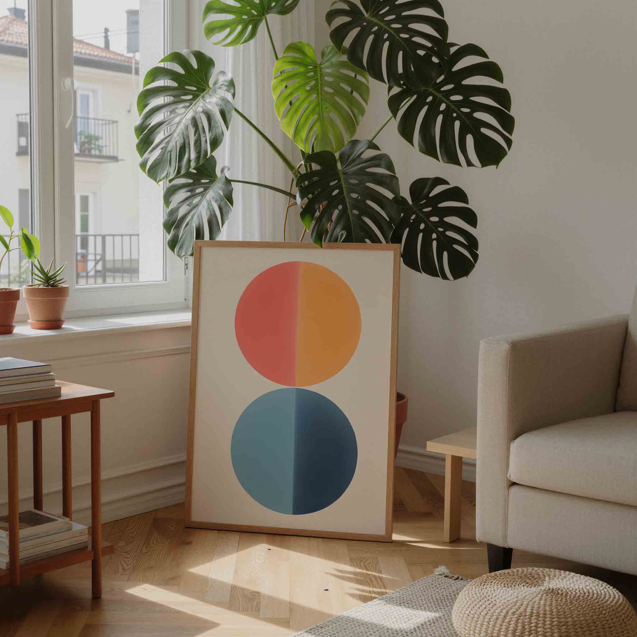 Twee halve cirkels Poster