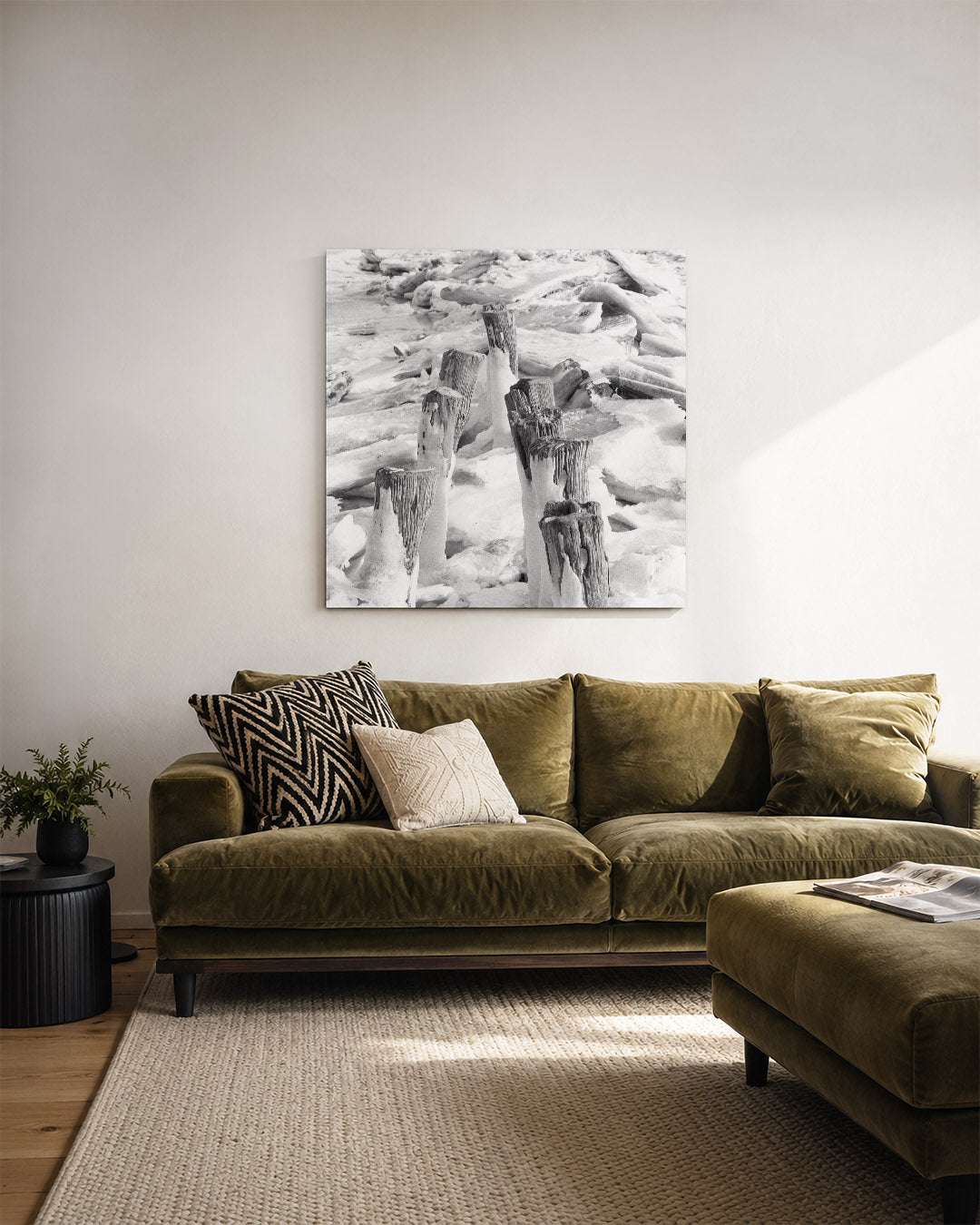 Ijs en hout Kunstwerk