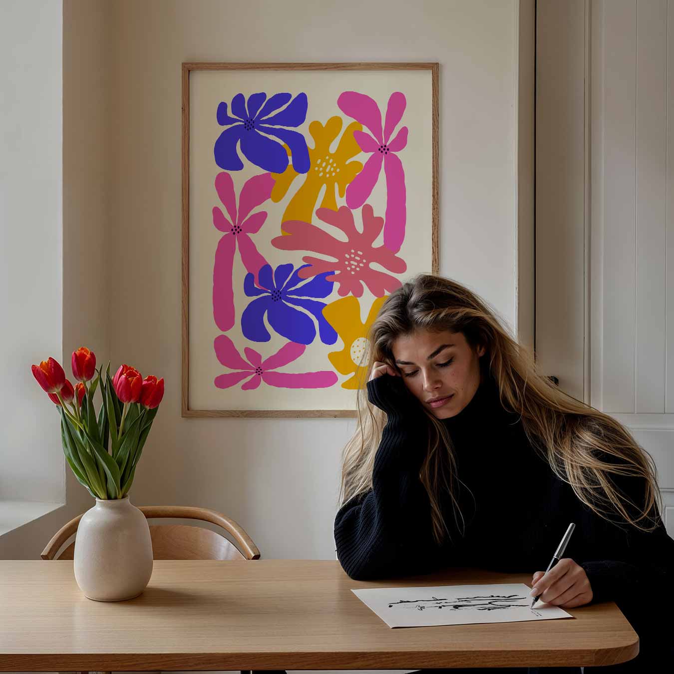 Kleurrijke Bloemenposter-WallArtistic