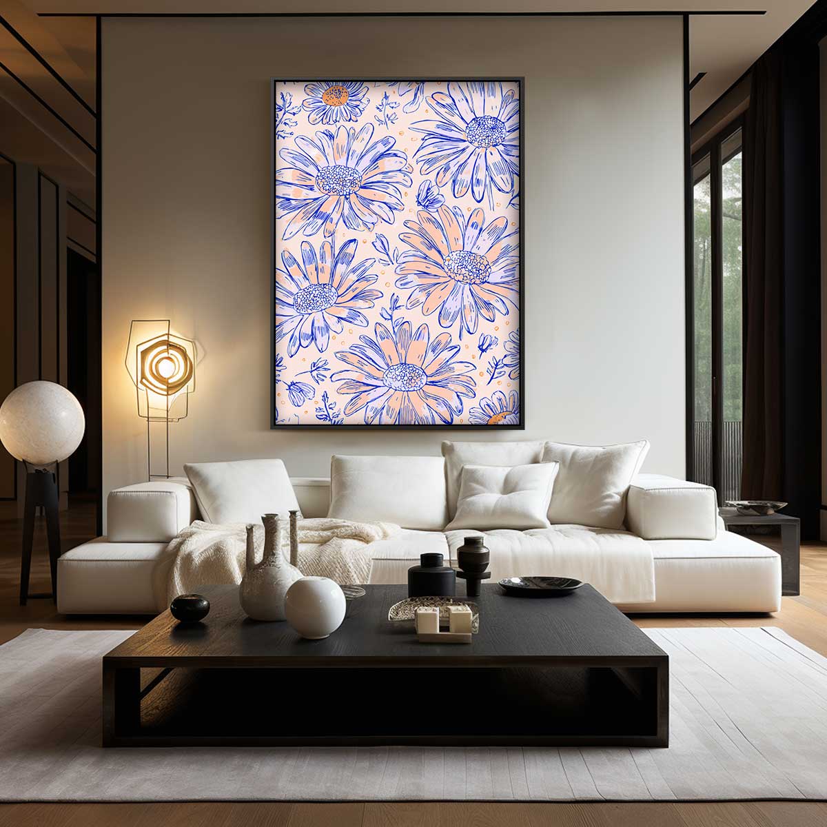 Bloemenpracht Illustratie Kunstwerk-canvas-dibond-plexiglas-wanddecoratie-WallArtistic
