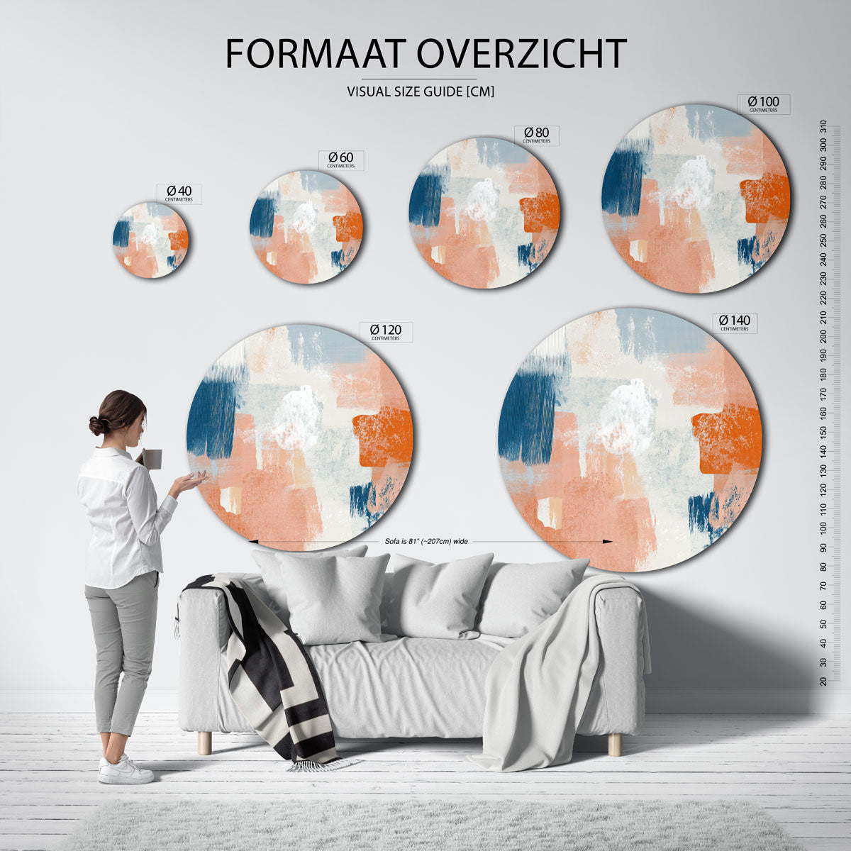 Abstracte vormen Muurcirkel