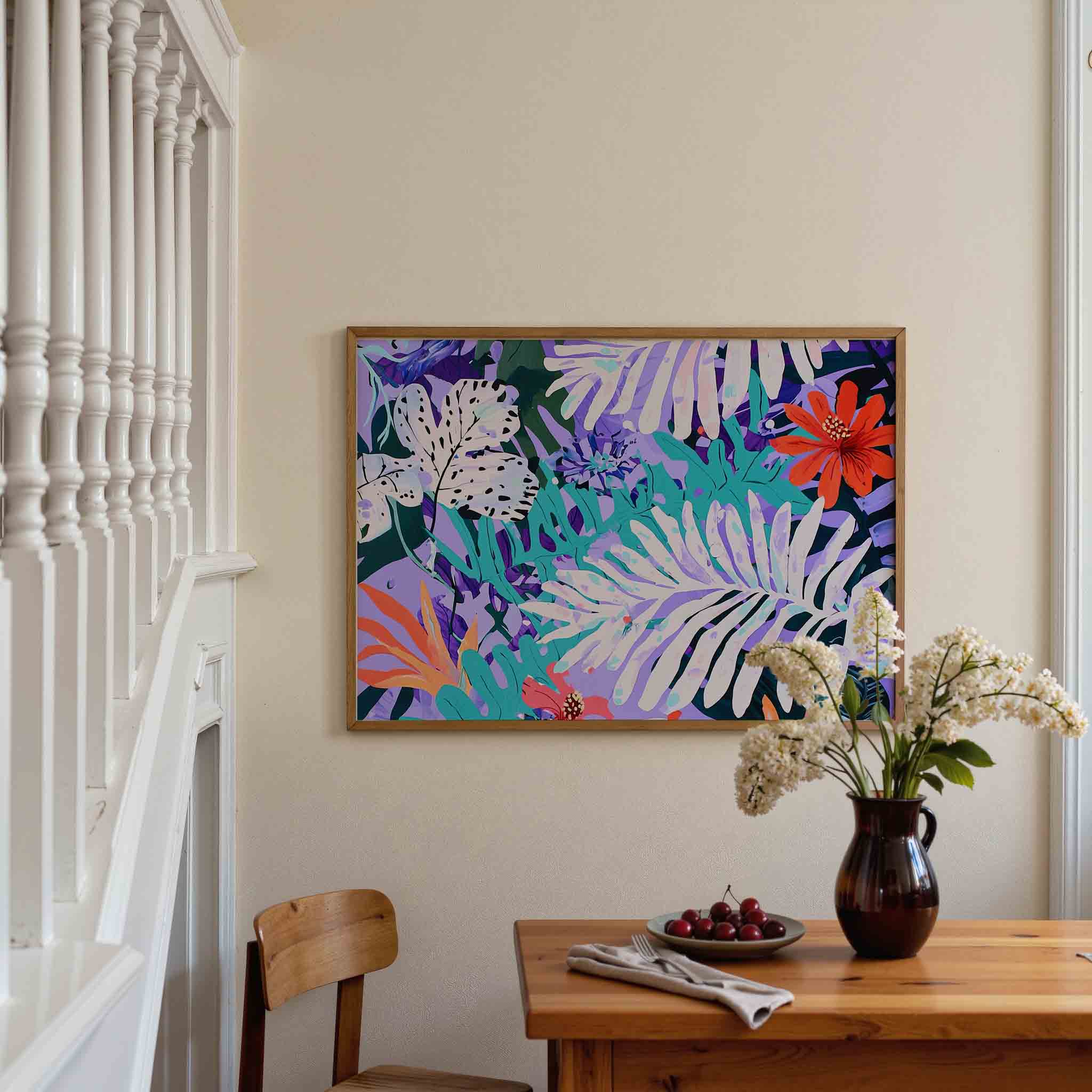 Bladeren en bloemen Poster