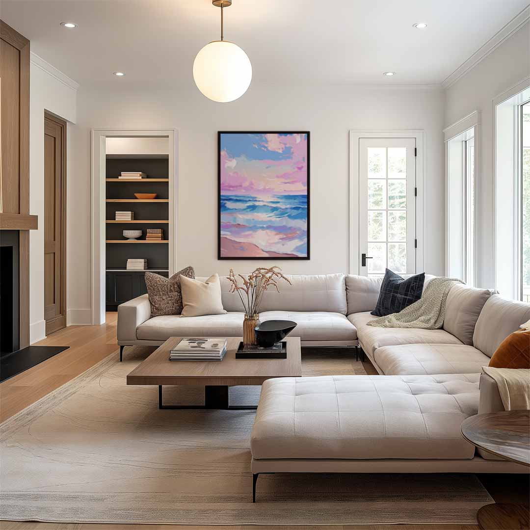 Kleurrijke Zonsopgang aan Zee Kunstwerk-canvas-dibond-plexiglas-wanddecoratie-WallArtistic