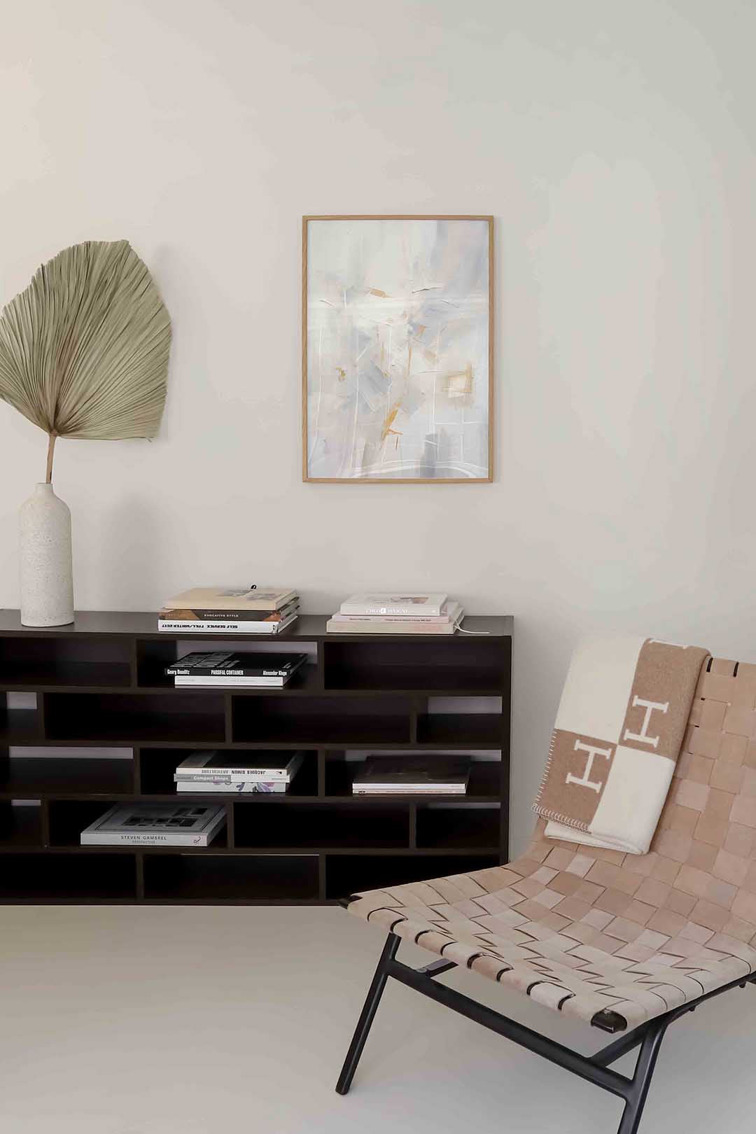 Abstracte beige en witte Poster