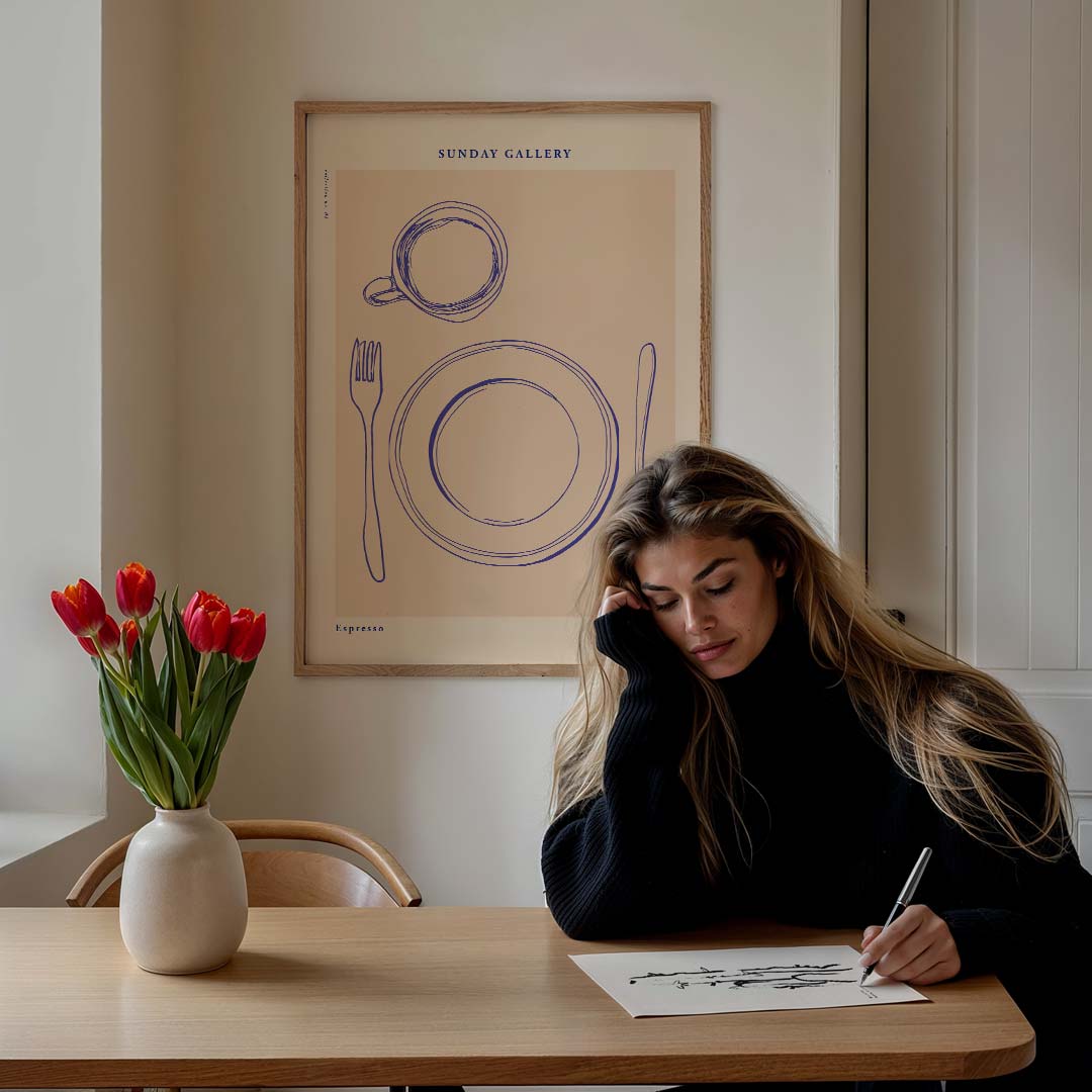 Stijlvolle Espresso Tafeldecor Poster-WallArtistic