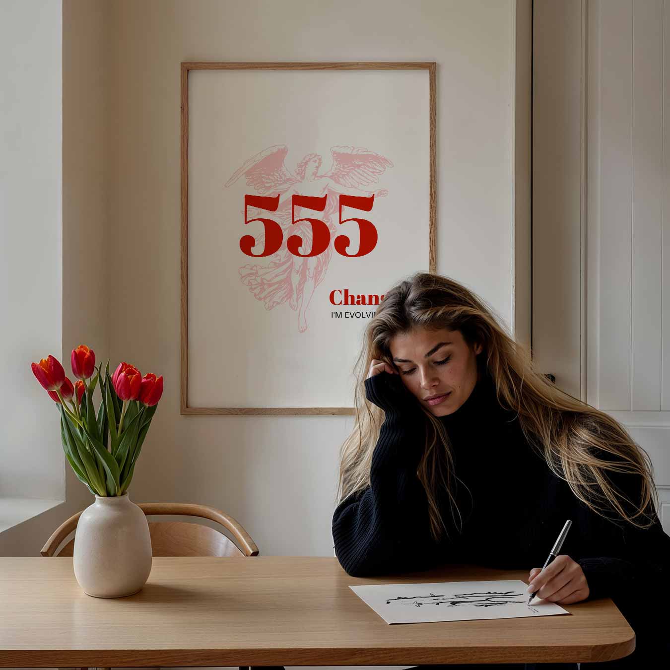 Inspirerende 555 Angel Number Poster-WallArtistic