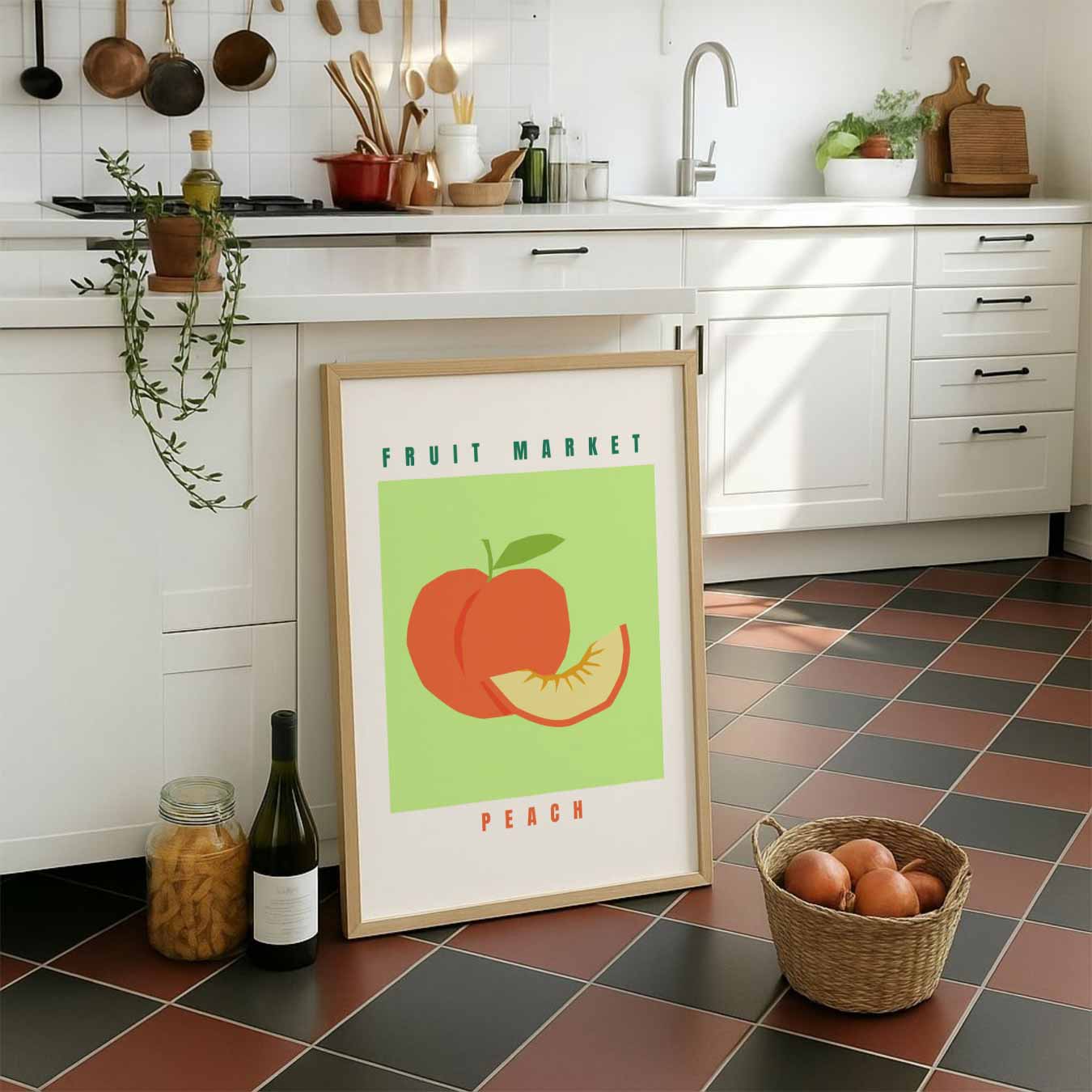 Fruit Market Perzik Poster-WallArtistic