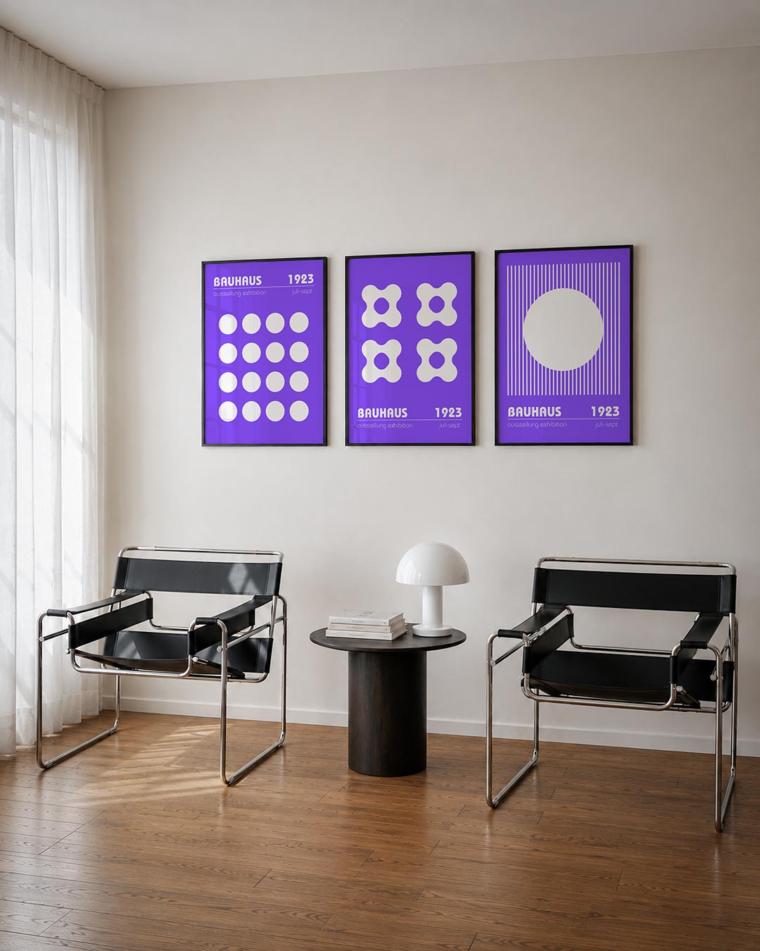 Cirkelritme paars Posterset