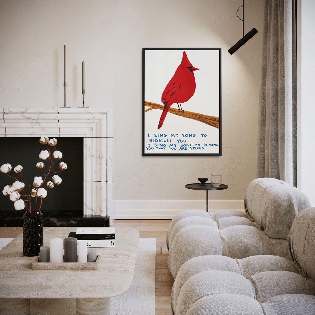 Vogel en tekst Kunstwerk