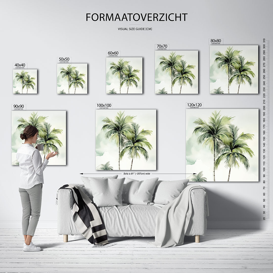 Tropische palmen Kunstwerk