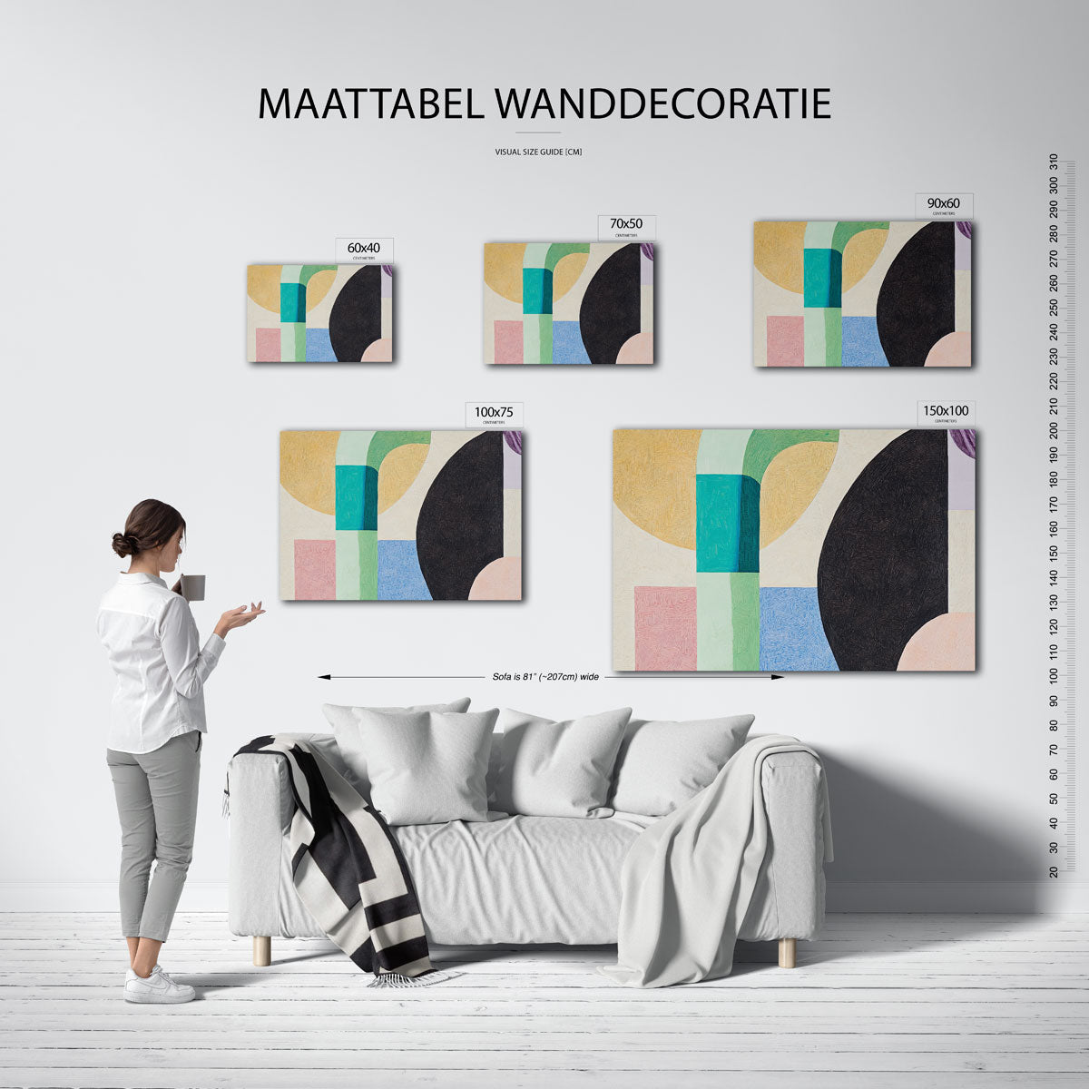Geometrische kleurencompositie Kunstwerk