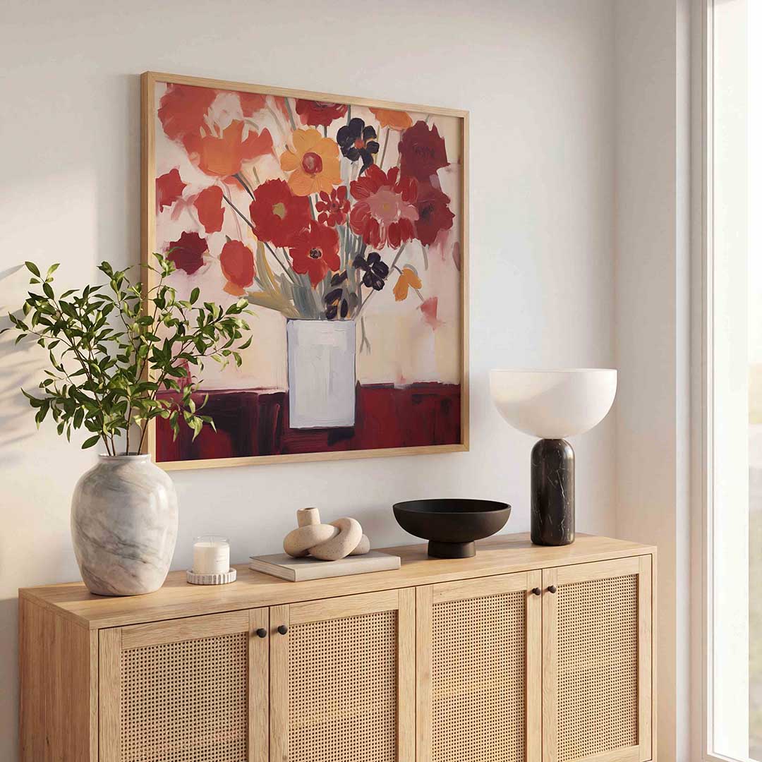 Bloemen in vaas Poster