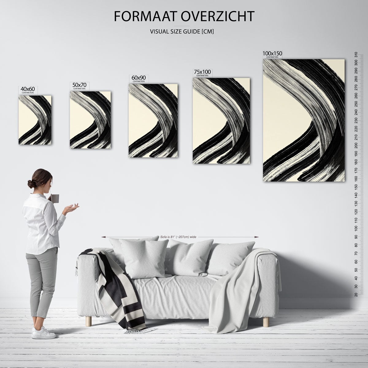 Dynamische borstelslag Kunstwerk