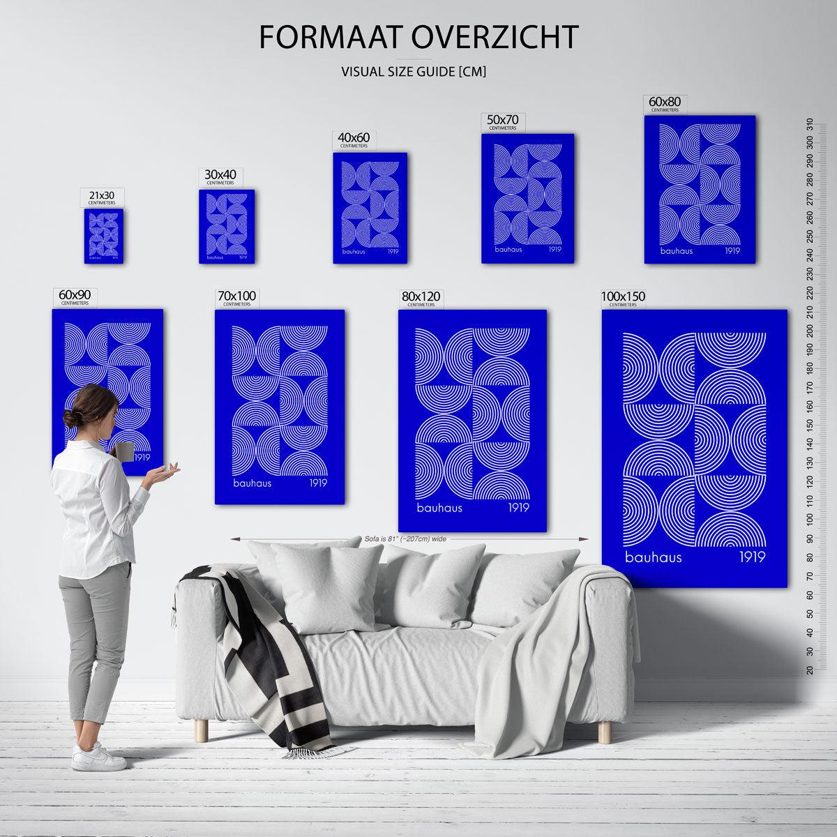 Cirkelpatronen blauw Poster