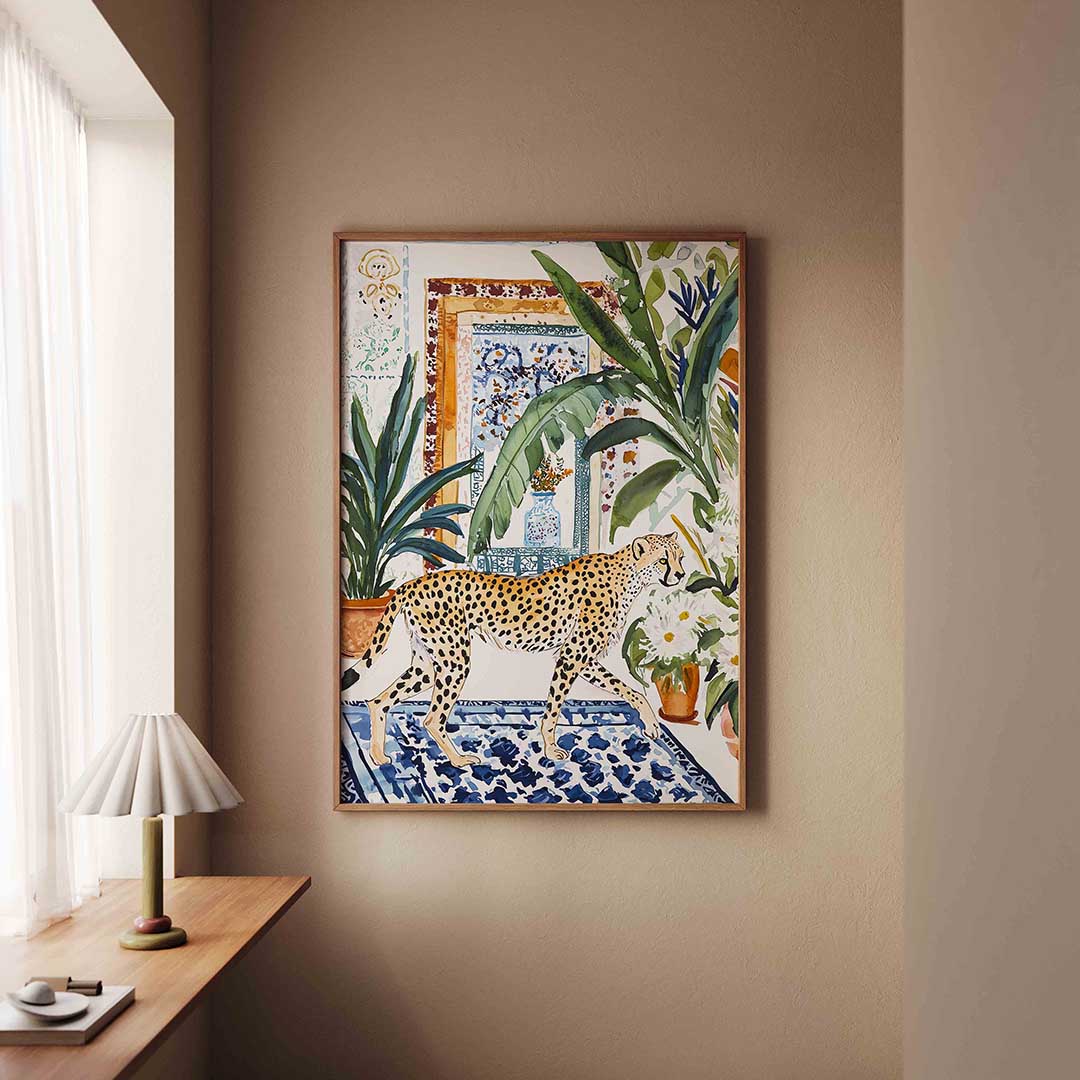 Luipaard en planten Poster