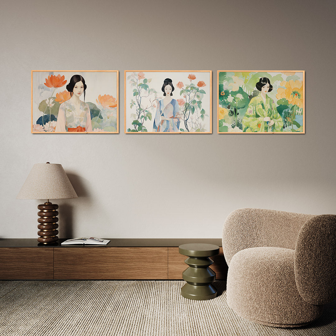 Bloemrijke sereniteit Posterset