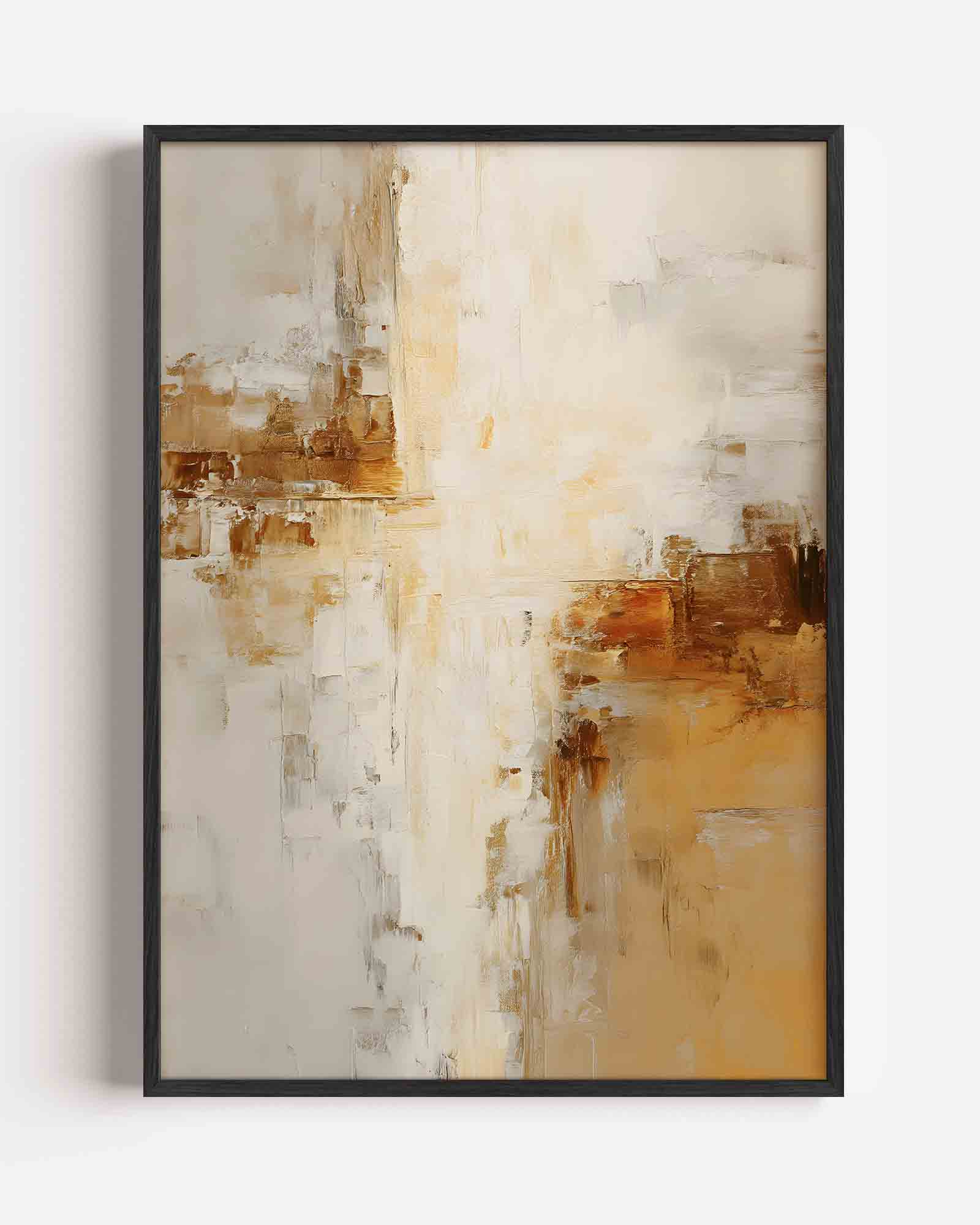Abstracte beige en bruine Poster