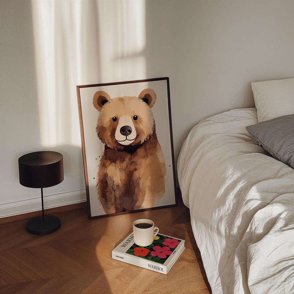 Schattige Bruine Beer Poster-WallArtistic