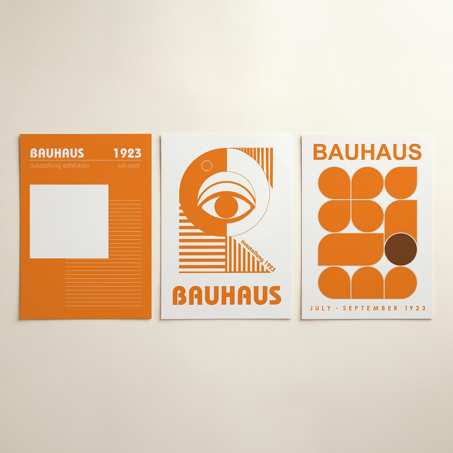 Oranje lijnencompositie Posterset