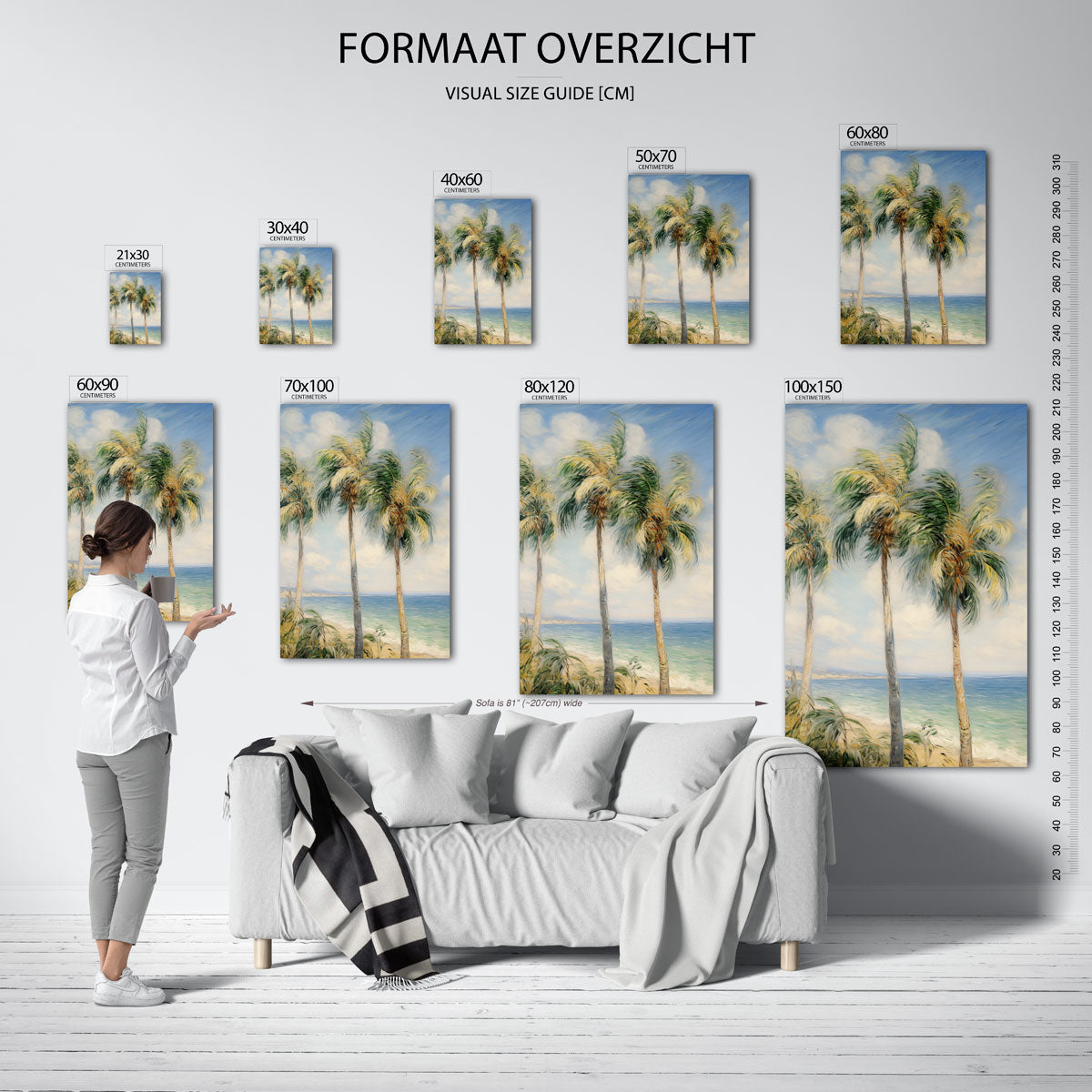 Palmbomen aan zee Poster