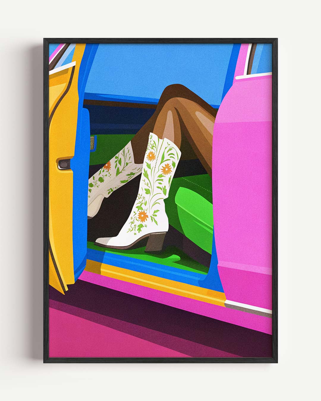 Vrolijke Boho Cowboy Laars Poster-WallArtistic