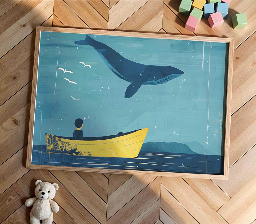 Walvis en boot Poster