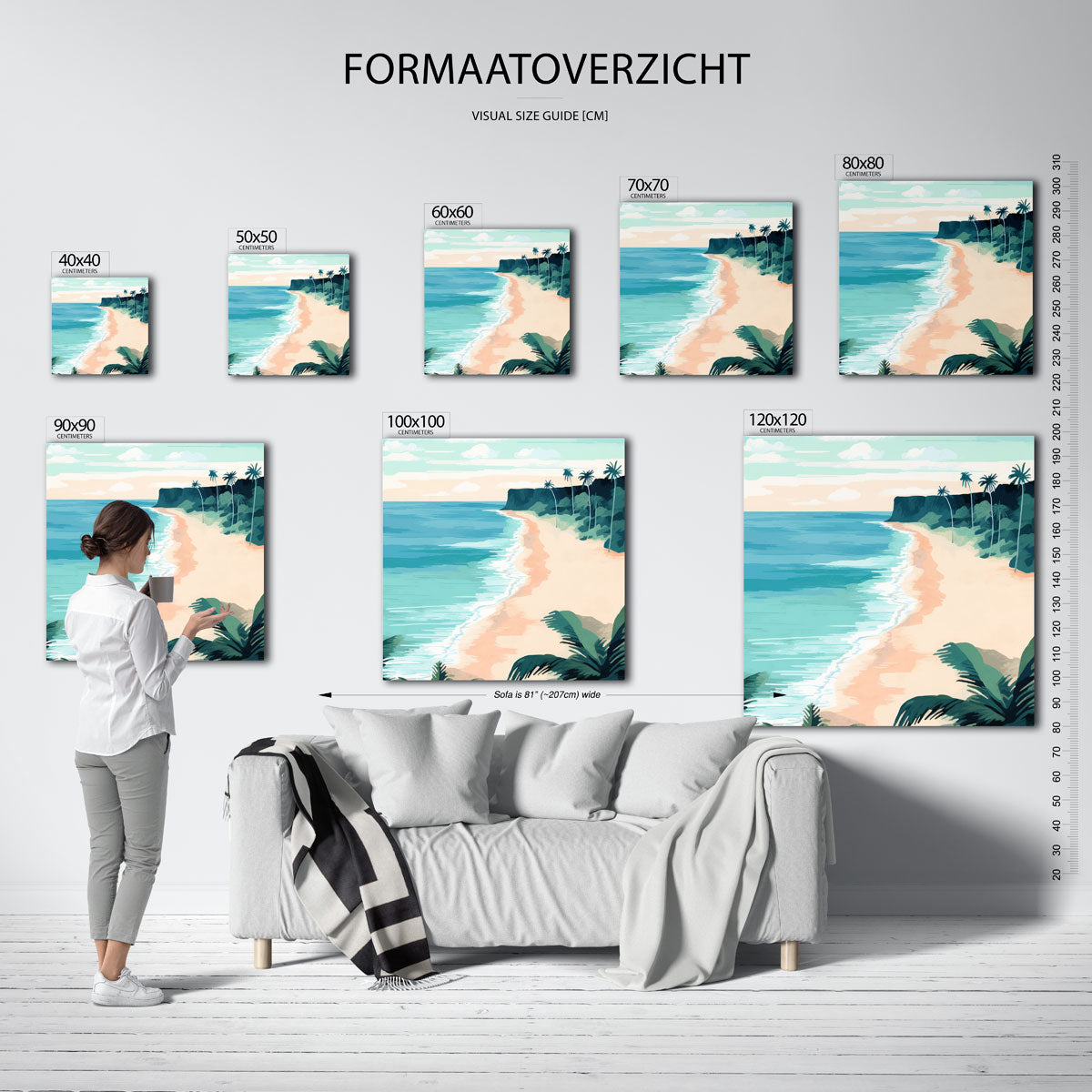 Strand met palmbomen Poster
