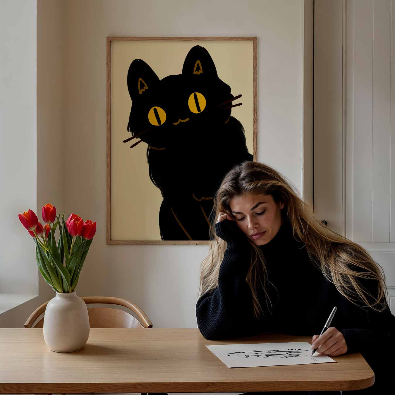 Mystieke Kattenblik Poster-WallArtistic