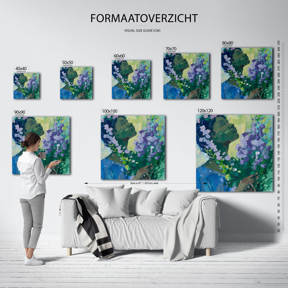 Vrouw met bloemen Poster