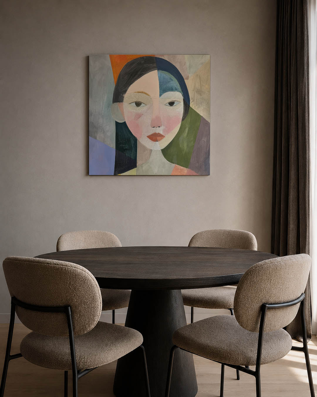 Geometrisch portret Kunstwerk