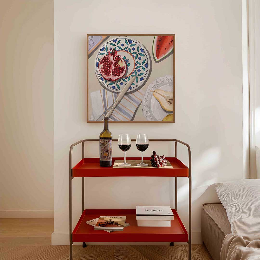 Fruit en servies Poster