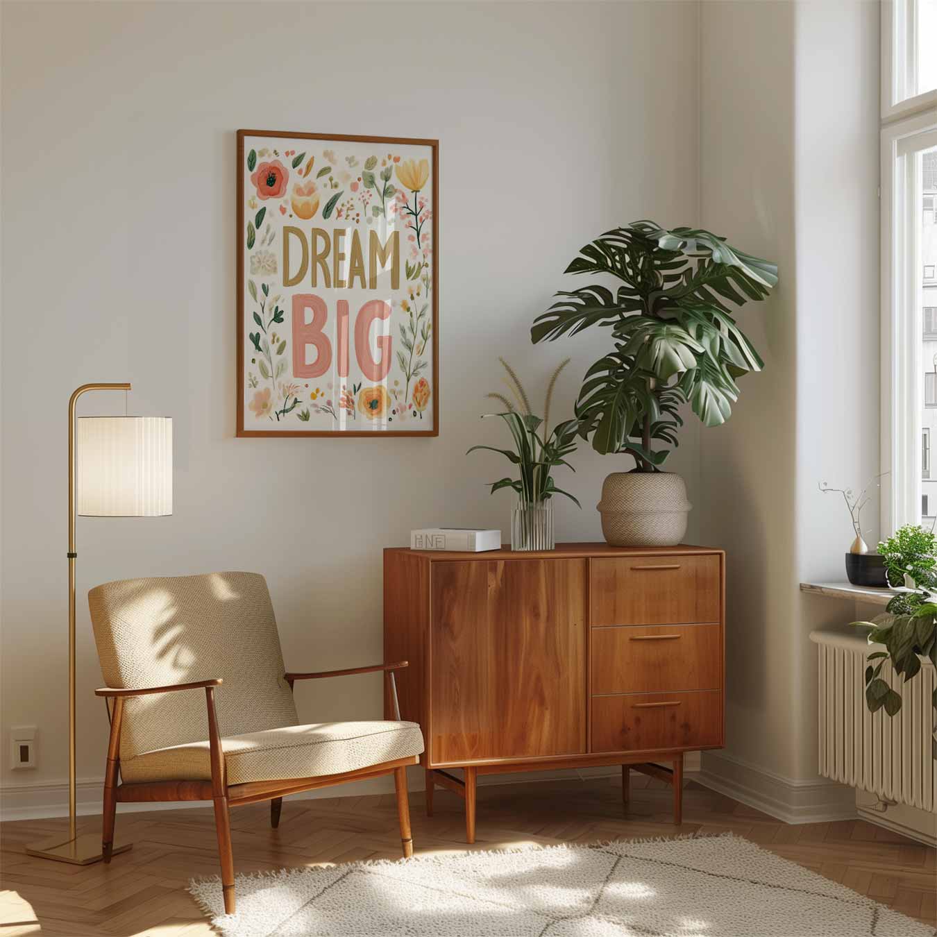 Dream Big Bloemenposter-WallArtistic