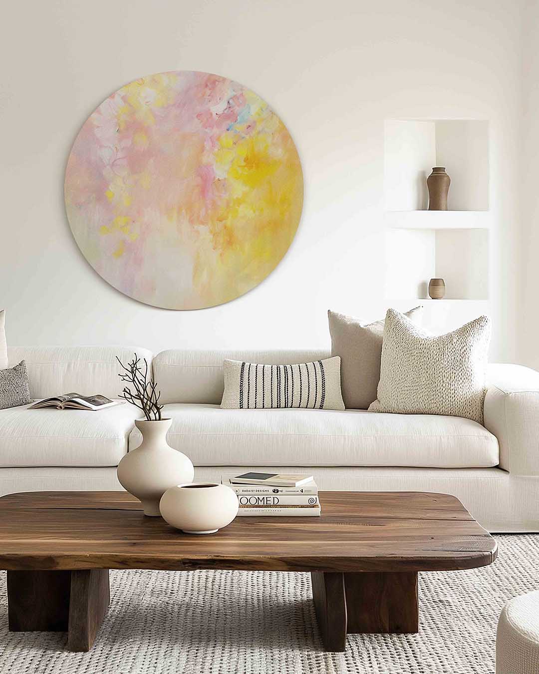 Pastel bloemen Muurcirkel