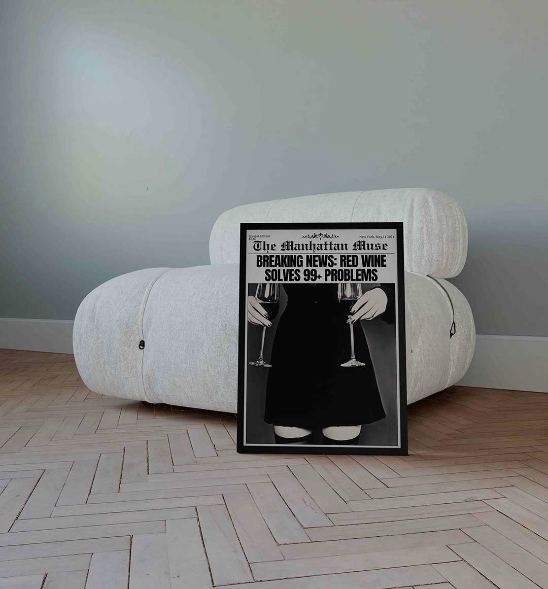 Rode wijn en handen Poster