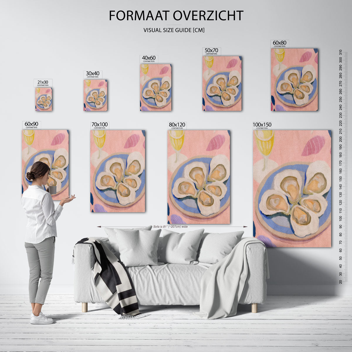 Oesters op bord Poster