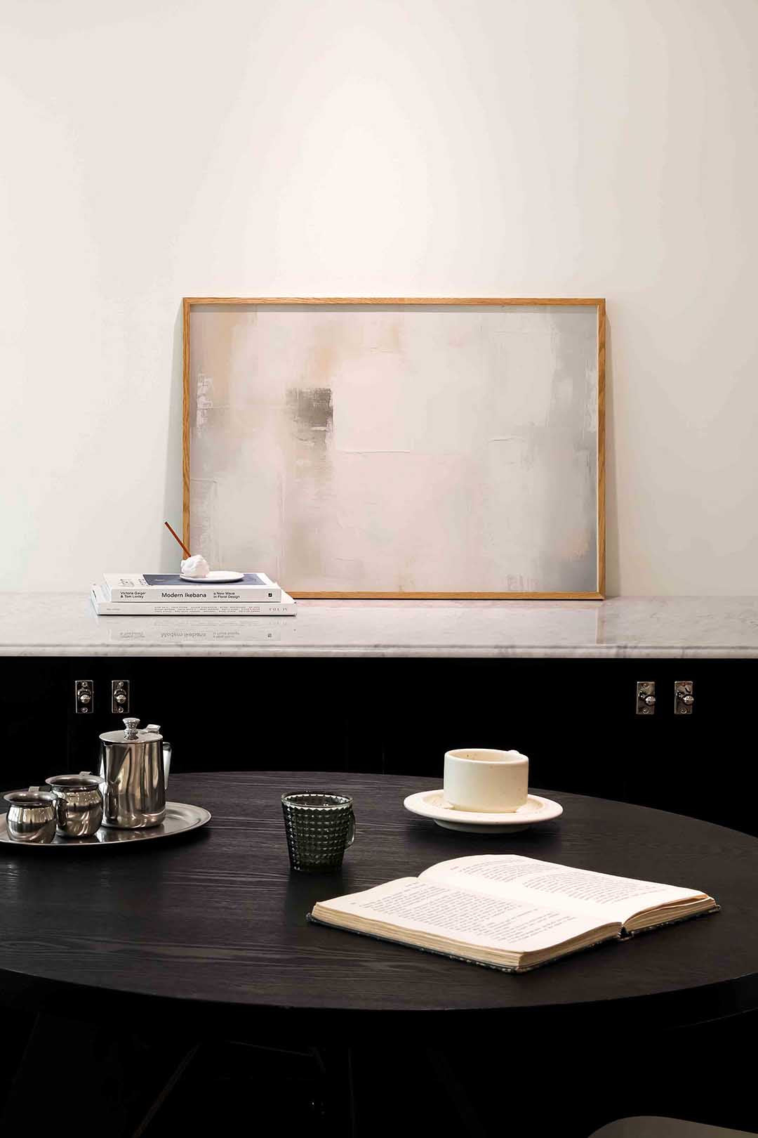 Abstracte beige en grijze vlakken Poster
