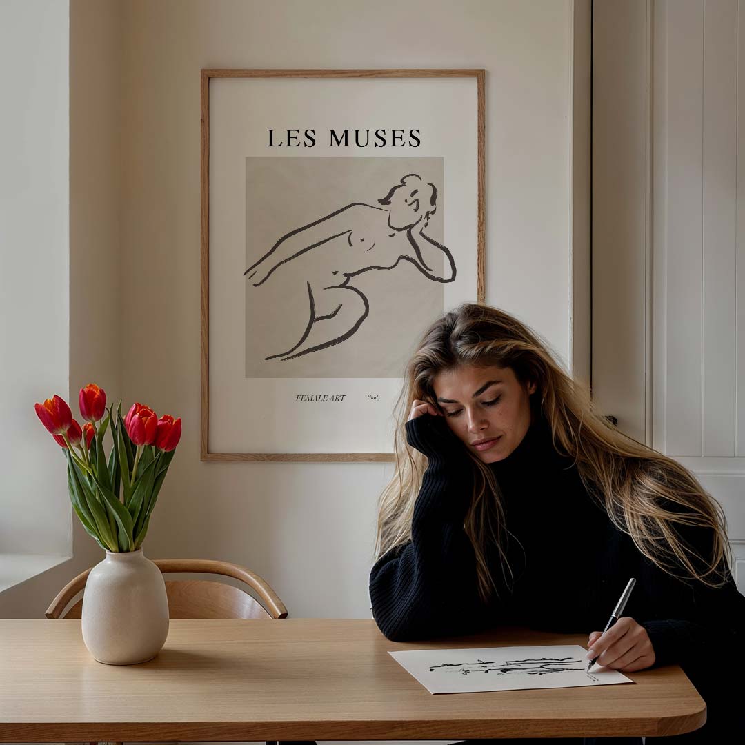 Les Muses Minimalistische Kunstposter-WallArtistic