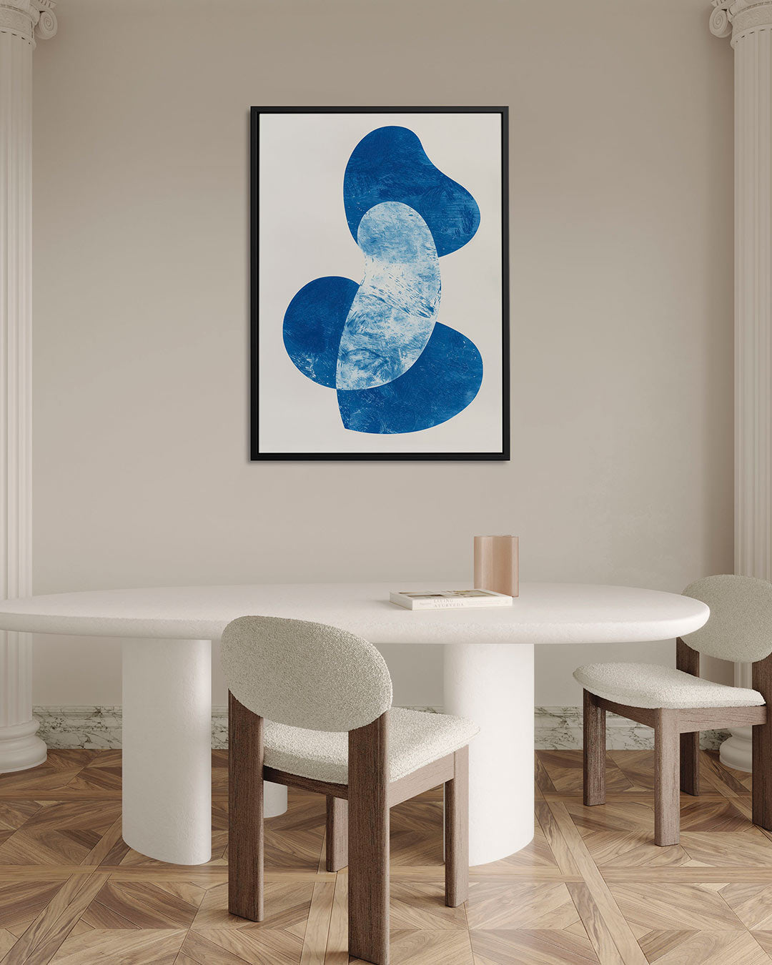 Organische blauwe vormen Kunstwerk