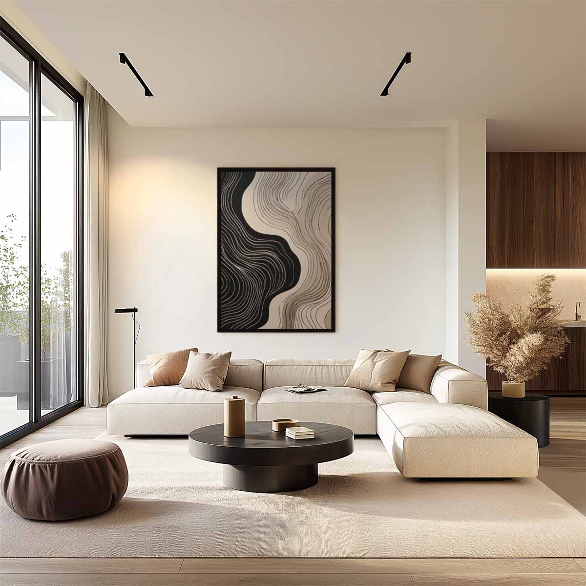 Zacht Golvende Lijnen Kunstwerk-canvas-dibond-plexiglas-wanddecoratie-WallArtistic