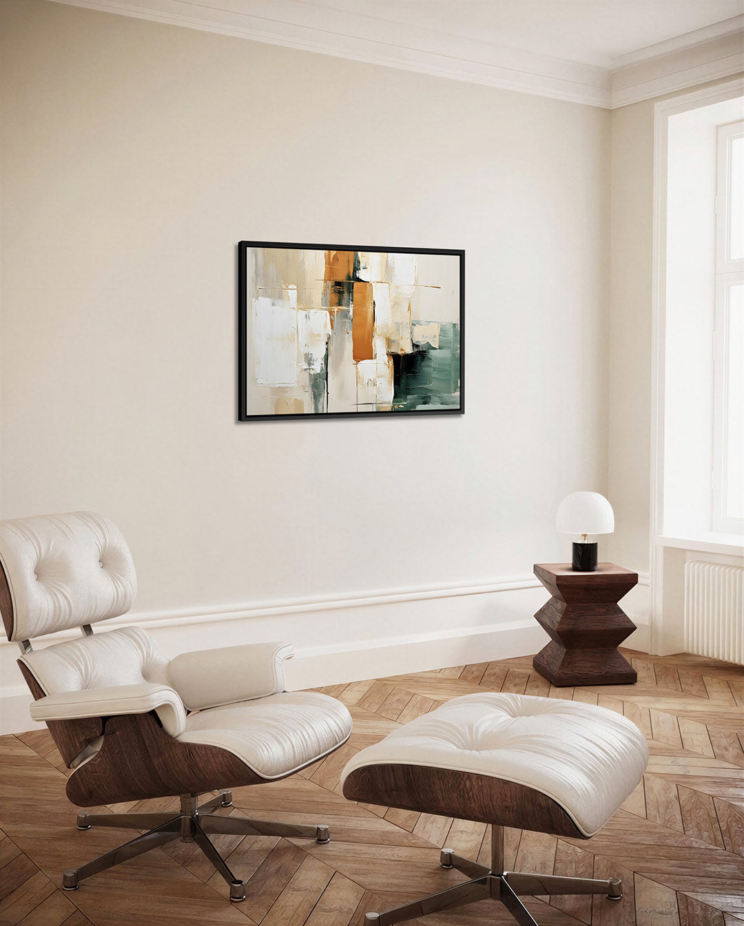 Gelaagde kleurencompositie Kunstwerk